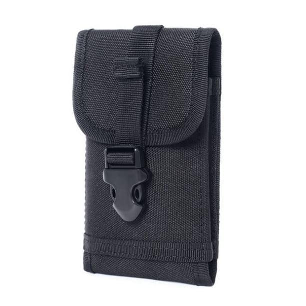 Bolsa militar para teléfono móvil, riñonera multifunción impermeable de nailon para deportes al aire libre, color negro
