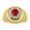 Ruby, variant on Men's Rings 14K Yellow Gold Designer Gypsy 7MM Round Gemstone & Diamond Ring Ruby July Birthstone Rings Size 10