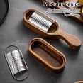 thumbnail image 5 of Homelife Stainless Steel Cheese Grater with Wood Handle Sharp Blades Efficient Cheese Grating Tool for Cheese Chocolate Fruits Handheld Grater Spoon Grater, 5 of 13