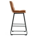thumbnail image 4 of Set of 2 Aleco Beige Fabric Bar Stool with Metal Nail Head Accents, 4 of 9