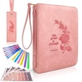thumbnail image 1 of Funda de piel sintética impermeable ZQYJJ para biblias de 17,4 pulgadas, color rosa, 1 of 7