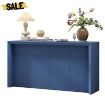 GZXS Narrow Console Table in Navy Blue, Modern Living Room Accent Sofa Table behind Couch, 59.7"L x 15.7"W x 31.5"H