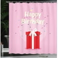 thumbnail image 3 of Ambesonne Birthday Shower Curtain, Huge Party Box Saying Art, 69"Wx70"L, Soft Pink and Dark Coral, 3 of 4