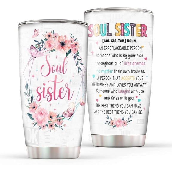 Soul Sister Gifts for Women, Funny Sisters Gifts Tumbler, Best Friends/Friendship Gifts, Birthday Gifts, Bestie Gifts, Chirstmas Thanksgiving Gifts Mug 20oz