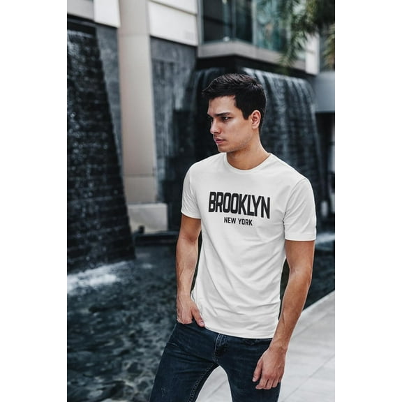 Mens Retro Tee Brooklyn White, 2XL