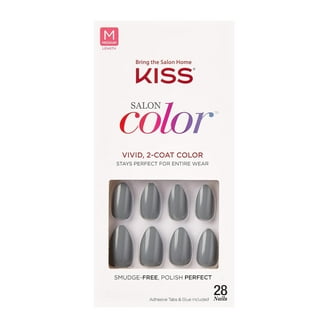KISS Gel Fantasy, Jelly Color Press On Nails, Black, Long Square