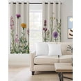 thumbnail image 3 of Blackout Curtains for Bedroom, Spring Flowers Room Darkening Window Drapes for Living Room, Wild Floral Herb Botanical Thermal Insulated Grommet Curtains, 42x45 inch, 2 Panels, 3 of 9