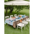 thumbnail image 3 of Outdoor Tablecloth with Umbrella Hole and Zipper, Easter Rectangle Table Cloth 54x80 Inch Waterproof Tablecloth, Blue Truck Eggs Bunny Checkered Farmhouse Picnic Table Cover for Patio Camping, 3 of 7