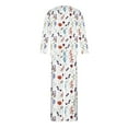 thumbnail image 5 of Jinhomg Women Cute Floral Pajamas 2 Piece Casual Sleepwear Outfits Comfy Long Sleeve Crew Neck Tops and Straight Leg Pants Set White XL, 5 of 6