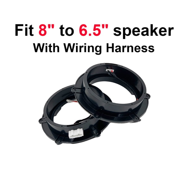2X 8" to 6.5" Speaker Adapter Spacer W/Harness For VW Beetle Golf Jetta Passat
