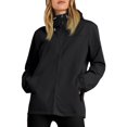 thumbnail image 2 of WTOBBY Women's Loose Casual Solid Color Windproof Waterproof Jacket for Outdoor Sports, Perfect for Fashionable and Relaxed Everyday Wear,Black M, 2 of 7