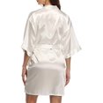 thumbnail image 3 of Solid Color Short Kimono Satin Bathrobe Silky Bride and Bridesmaid Robe, 3 of 8