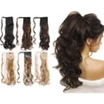 thumbnail image 1 of Extensión de cola de caballo Gangel, cola de caballo ondulada rizada, envoltura alrededor del postizo, garra, clip sintético en extensiones de cabello largo, pasta mágica, envoltura para el cabello, c, 1 of 1
