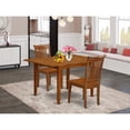 thumbnail image 4 of East West Furniture Milan 3-piece Wood Kitchen Table Set in Saddle Brown, 4 of 4