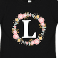 thumbnail image 4 of Inktastic Monogram Letter L Rose Floral Wreath Gift Girls Toddler T-Shirt, 4 of 5