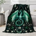 thumbnail image 5 of Dragon Blanket Gift for Woman Man Girls Boys Greens Dragon Gift for Dragon Lovers Soft Flannel Blanket for Living Room Sofa Couch Decor - 50"x60" for Teen, 5 of 6