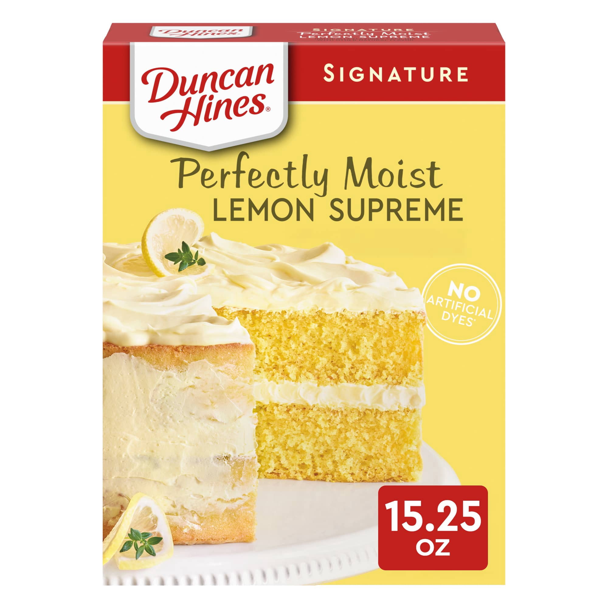 (8 pack) Duncan Hines Lemon Supreme Flavored Cake Mix, 15.25 oz.