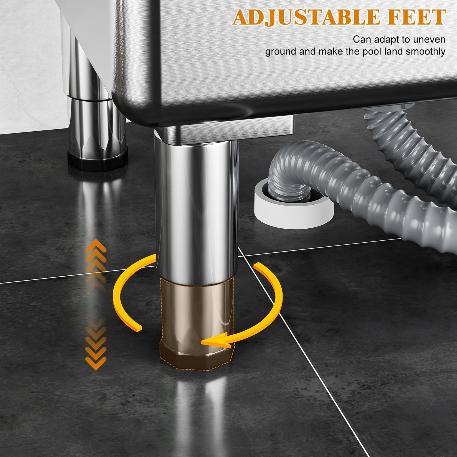 Suhire Commercial Stainless Steel Mop Sink, Floor Utility Sink with High Baffle, Laundry Service Basin for Kitchen Janitor Room