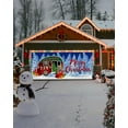 thumbnail image 4 of Christmas Garage Door Banner Cover 6 x 13 ft, Merry Christmas Tree Gift Red and Green Camper in Snow Christmas Garage Door Decorations Holiday Christmas Backdrop Decor for Winter New Year Xmas Party, 4 of 6
