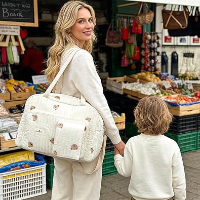 Handbags for Women, Multi-Pocket Adjustable Shoulder Strap Diaper Bag, Large Capacity Portable Travel Luggage Bag for Outdoor Camping, Hiking, Sports, Hospital