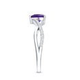 thumbnail image 4 of Rosec Jewels Natural Amethyst Heart Shaped Engagement Ring with Diamond (0.9 Carat, AAA Quality) - Crossover Ring for Women, 14K White Gold, US 9.50, 4 of 9