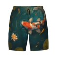 thumbnail image 4 of Lsque Mens Swim Trunks Koi Pond Lilies Pattern - Bathing Suit Compression Liner - Beach Swim Shorts Swimwear - (S-3XL) - Stretch Quick Dry -Small, 4 of 9