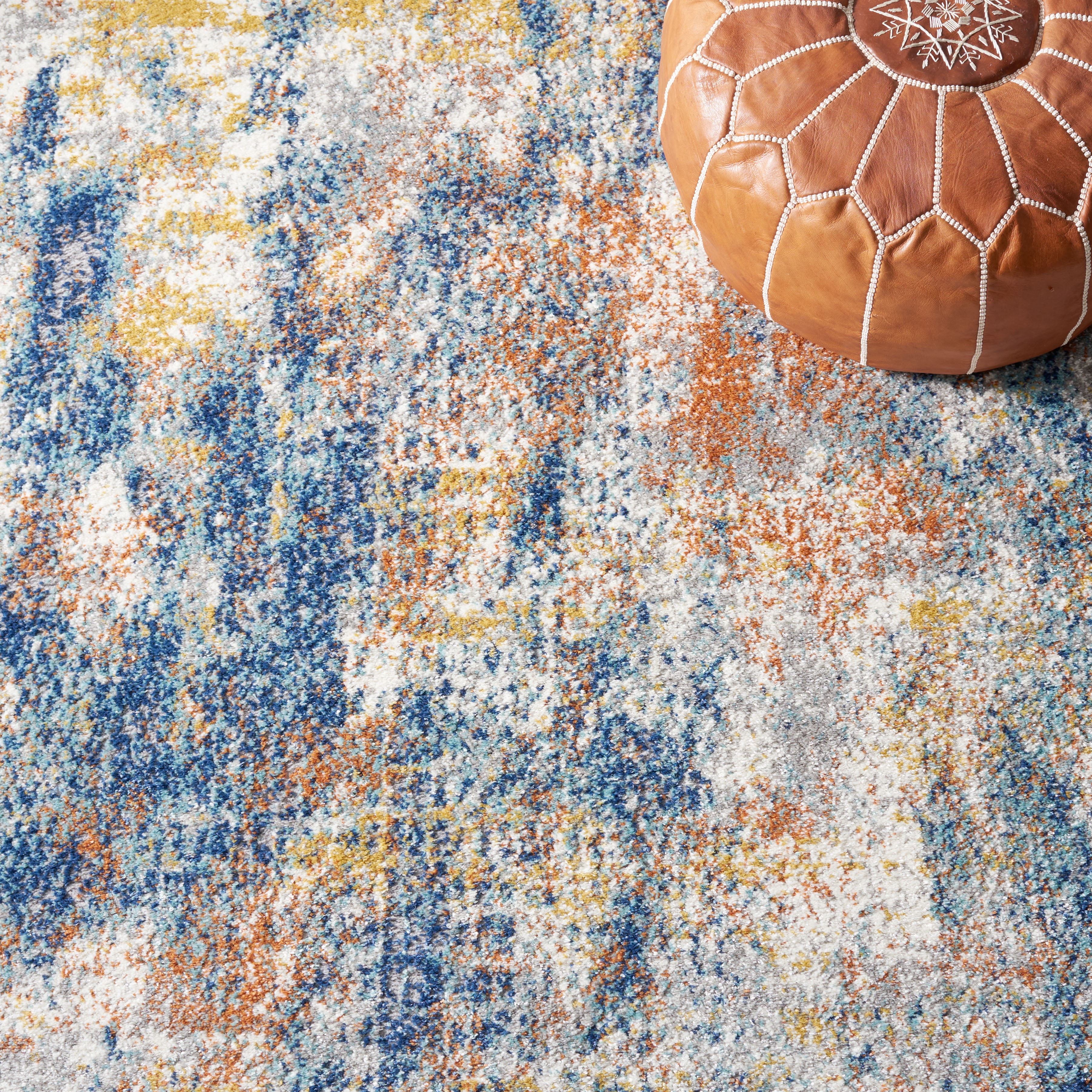 SAFAVIEH Aston Georgiana Abstract Area Rug, Navy/Gold, 4' x 6'