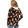thumbnail image 2 of DISNIMO Capybara Floral Printed Sweatshirts for Women V Neck Hoodies Long Sleeve Shirts Waffle Hooded Sweatshirt for Fall Winter, S, 2 of 7