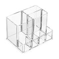 thumbnail image 1 of Soporte transparente para brochas de maquillaje, 7 compartimentos, lápiz de cejas, multifunción, cosméticos, baño, tocador, organizador, caja, hogar, Opción 3 Sunnimix Soporte para brochas de maquillaje, 1 of 8