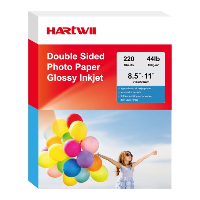 Papel fotográfico HARTWII 220 hojas brillante doble cara 216 x 279 mm
