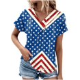 thumbnail image 2 of Fiudx Camisas para Mujer Top de Primavera y Verano de Manga Corta con Estampado de Árboles Informal a La Moda con Cuello En V para Mujer, 2 of 5