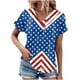 thumbnail image 1 of Top de Verano de las Mujeres Árbol Impresión V-Cuello Casual Manga Corta, Tops Cortos para las Mujeres, 1 of 5