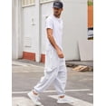 thumbnail image 6 of COOFANDY White Linen Pants Men Harem Pants Hippie Baggy Linen Pant Loose Stretchy Waist Summer Beach Pants, 6 of 10