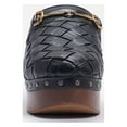 thumbnail image 4 of Sam Edelman Hallee Black Leather Rounded Closed Toe Woven Slip On Fashion Clogs (Black Leather, 7), 4 of 5