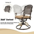 thumbnail image 5 of Magic Union Patio Swivel Chairs Set of 2, Outdoor Swivel Rocker Dining Chairs with Thicken Cushions & Cast Aluminum Frame, for Backyard Deck Lawn Garden, 5 of 7