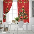 thumbnail image 4 of Hokiten Red Christmas Tree Blackout Curtains | Light Blocking Print Window Curtains, Xmas Tree Snowflake Poinsettia Thermal Insulated Window Drapes for Living Room Kitchen (2 Panels, 104"W x 45"L), 4 of 7