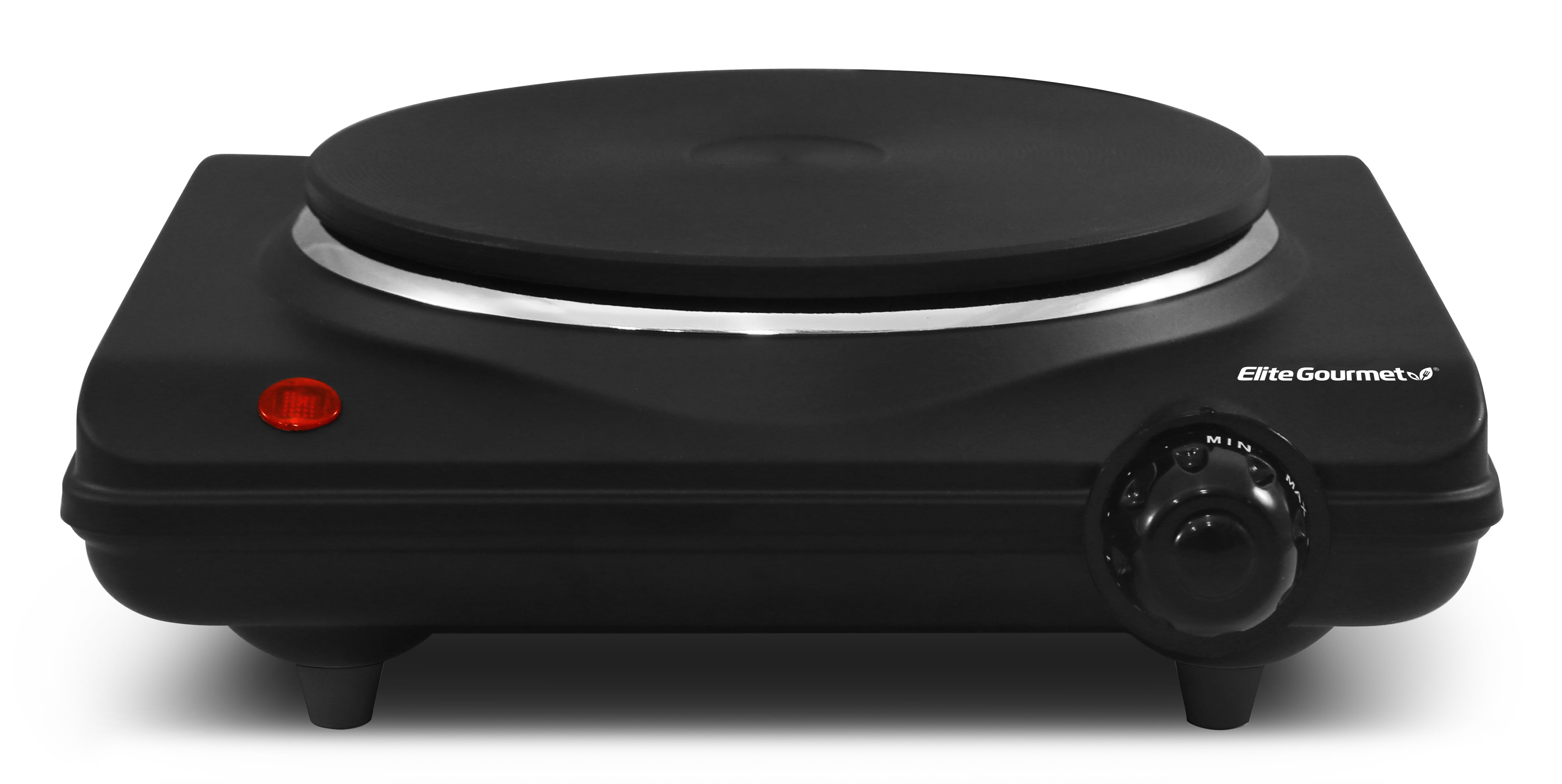 Elite Cuisine Single Cast Electric Burner Hot Plate, Black