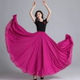 thumbnail image 4 of Women 2 Layers Chiffon Lyrical Dance Long Skirt for Latin Ballet Performances, 4 of 17