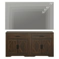 thumbnail image 3 of WAMPAT 2-in-1 TV Stand for up to 75" TVs,Farmhouse Entertainment Center with Storage Barn Door Cabinet,TV Console Table with Media Cabinet and Drawers for Living Room,Bedroom,Dark Brown, 3 of 7