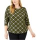 thumbnail image 1 of Blusa a cuadros Michael Kors para mujer verde 3X, 1 of 1