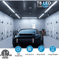 thumbnail image 3 of D Shape T8 8ft LED Shop Light Fixture Linkable, 120w 6000K 8-Pack, 3 of 6