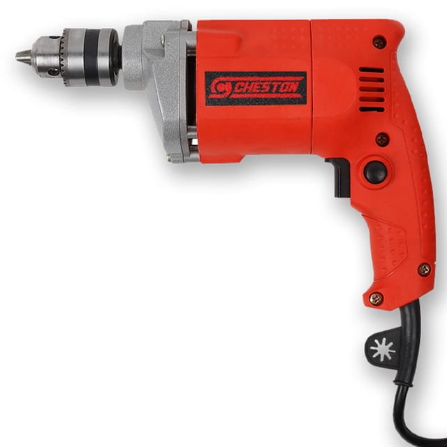 Machine de Forage Puissante 10mm pour Mur, Métal, Bois Machine de Forage, Robuste, Poignée de Contrôle des Vibrations, Vitesse Variable, Compacte, Bouton de Verrouillage Multi-Usage, Ensemble Compact