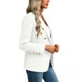 thumbnail image 4 of Purcolt Blazers for Women Business Casual Double Breasted Open Front Long Sleeve Lapel Work Office Blazer Jackets Summer Blazers for Women Lightweight S-2XL, 4 of 8