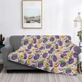 thumbnail image 2 of Uemuo Plum Printed Throw Blanket for Couch, Fluffy Fuzzy Blankets for Bed, Sofa, Cozy Flannel Faux Fur Blanket-80"x60", 2 of 6