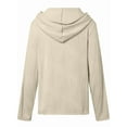 thumbnail image 4 of Womens Sweatshirts Hoodies Casual Loose Long Sleeve V Neck Button Down Pullover Fall Clothes Outfits Apricot XXXL, 4 of 5
