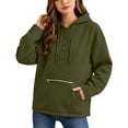 thumbnail image 3 of SYwaren Women's Casual Henley Hoodie Oversized Long Sleeve Button Pullover Sweatshirt Tops, 3 of 7