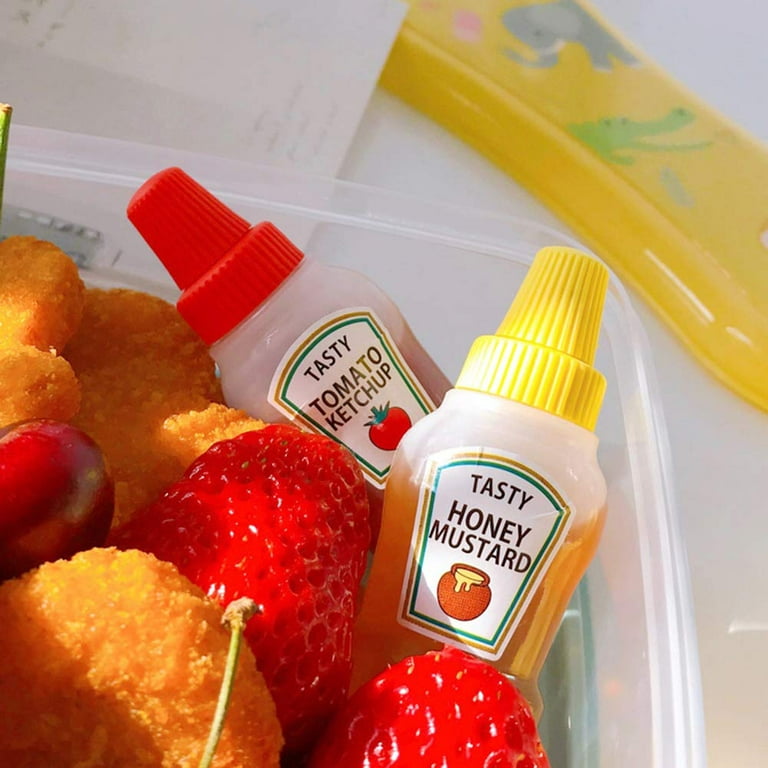  WXOIEOD 22 Pieces Kids Lunch Box Accessories, Cute Animal Mini  Condiments Squeeze Bottles with Food Picks and Droppers, Cartoon Mini Ketchup  Bottles Plastic Sauce Containers for Kids Adults Lunch Box: Home