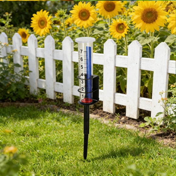 MERRYHAPY Rain Gauge Outdoor Con Soporte De Plástico Resistente Para Medición Precisa En Jardín