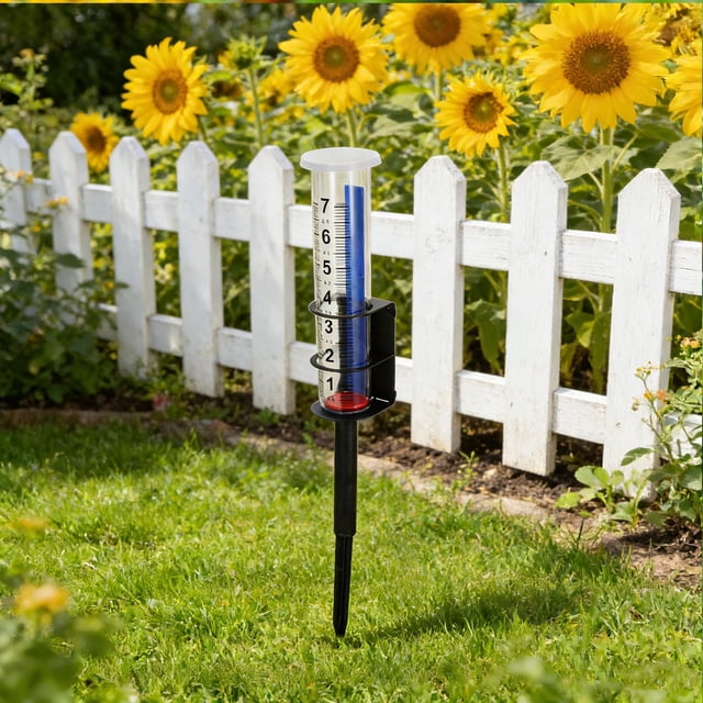 MERRYHAPY Rain Gauge Outdoor Con Soporte De Plástico Resistente Para Medición Precisa En Jardín