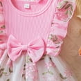 thumbnail image 4 of Pandaie 9-18M Baby Girl Clothes Newborn Infant Dress Outfit Ruffle Sleeveless Lace Floral Skirt Set with Cute Bow Headband Pink 18M(18-24 Months), 4 of 6